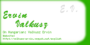 ervin valkusz business card